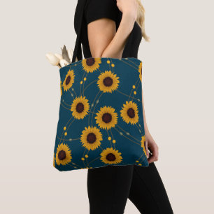 Zufällige Art Nouveau Sonnenblumen Retro-Blumen Ge Tasche