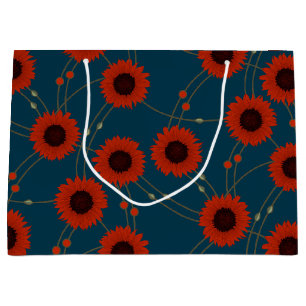 Zufällige Art Nouveau Sonnenblumen Retro-Blumen Ro Große Geschenktüte