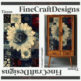 Zufällige Blumen-Kacheln Collage Decoupage Links 1 Seidenpapier
