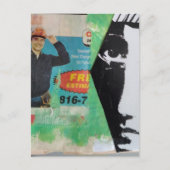 Zufällige Collage arbeitender Mann und ein Gesicht Postkarte (Vorderseite)