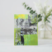 Zufällige Collage Vintage-Gesichter Postkarte (Stehend Vorderseite)