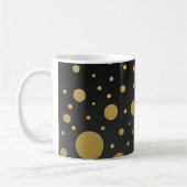Zufällige goldene Punkte auf Schwarz Kaffeetasse (Links)