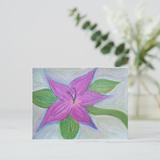 zufällige lila Blume Postkarte (Stehend Vorderseite)