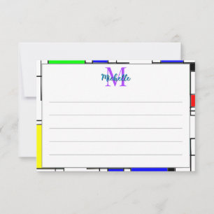 Zufällige Quadrate Hommage an Mondrian Personalisi Mitteilungskarte