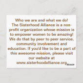 Zufälliger Akt des Kindness-Projekts Postkarte (Rückseite)