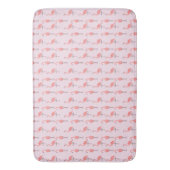 Zufälliges Rosa Flamingo Vogel Muster Badematte (Vorderseite Vertikal)