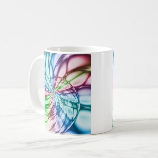 Zufälligkeit | Multicolor Fraktal Art Kaffeetasse (Vorderseite Links)