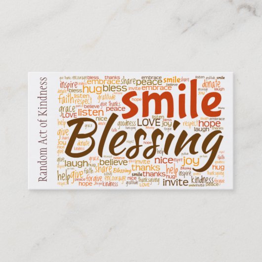 Zufallstat der Güte-Karte Visitenkarte (Vorderseite)