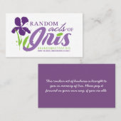 Zufallstate der Iris-Visitenkarte Visitenkarte (Vorne/Hinten)