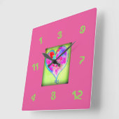 Zufallszahl des roten Herzens Quadratische Wanduhr (Winkel)