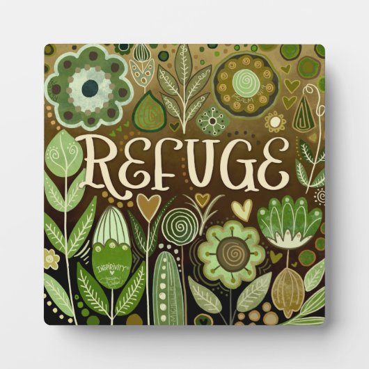 Zuflucht braun grün Inspiration Hübsch Fotoplatte (Vorderseite)