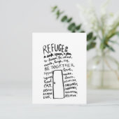 Zuflucht / Flüchtlinge Postkarte (Stehend Vorderseite)