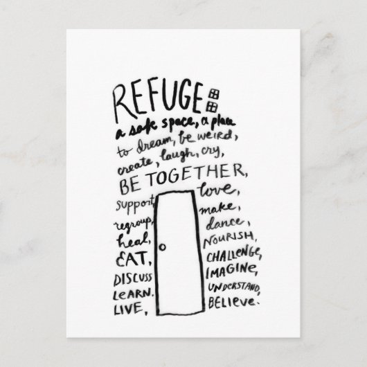 Zuflucht / Flüchtlinge Postkarte (Vorderseite)