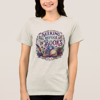 Zuflucht in Büchern suchen Whimsical Celestial Mys Tri-Blend Shirt