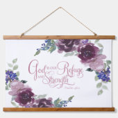 Zuflucht und lila Blüte Wandteppich Mit Holzrahmen (Vorne)