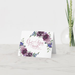 Zuflucht und Stärke lila Blumen Notizkarte Karte