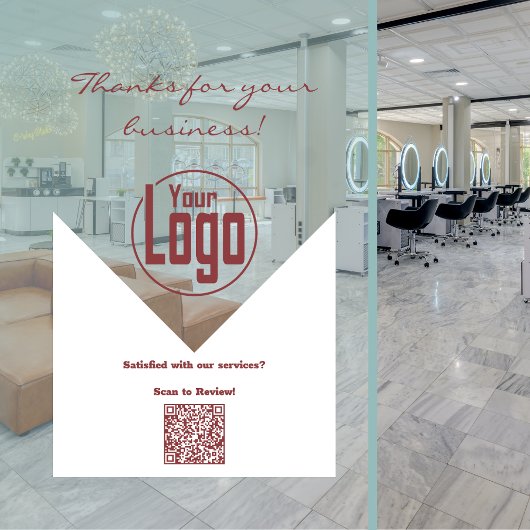 Zufriedene Einladung des Kunden zur Überprüfung Fensteraufkleber