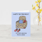 Zufriedene Pensionierung des Polizeichefs Karte (Gelbe Blume)