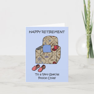 Zufriedene Pensionierung des Polizeichefs Karte