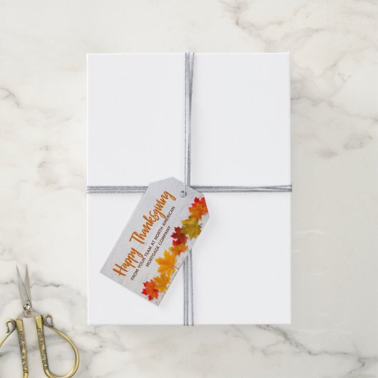 Zufriedene Thanksgiving-Herbstlaub kundenorientier Geschenkanhänger (Mit Garn)