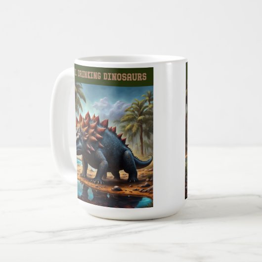 Zufriedener Ankylosaurus Kaffeetasse (Vorderseite Links)
