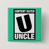 Zufriedener bewerteter Onkel Button (Vorderseite)