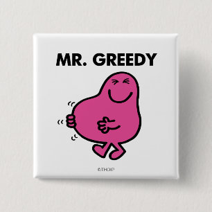 Zufriedener Herr Gierig Button