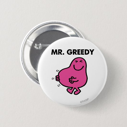 Zufriedener Herr Greedy Button (Vorne & Hinten)