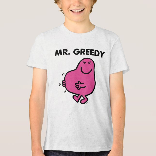 Zufriedener Herr Greedy Tri-Blend Shirt (Vorderseite)
