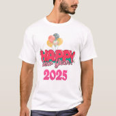 Zufriedener Newyear-T - Shirt 2025 (Vorderseite)