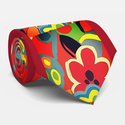 Zufriedener Stil, Blume-Design Krawatte (Gerollt)