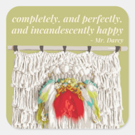 Zufriedener Stolz und Vorurteile Quadratischer Aufkleber