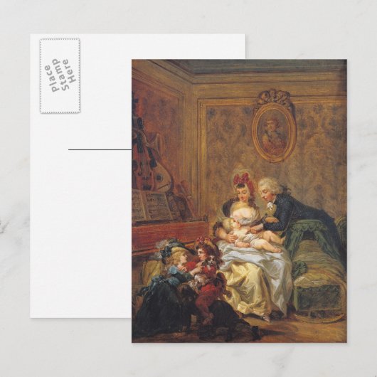 Zufriedenheit mit der Ehe oder, der glücklichen Fa Postkarte (Vorne/Hinten)