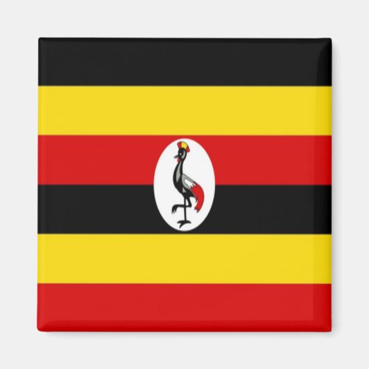 zUG001 UGANDA Flag, Afrika, Kühlschrank Magnet (Vorne)