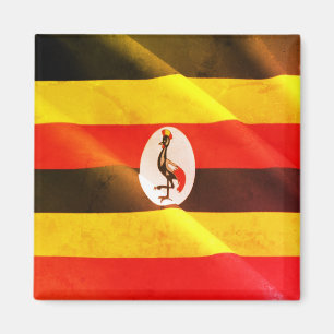 zUG002 UGANDA, Waving Flag. Afrika, Kühlschrank Magnet