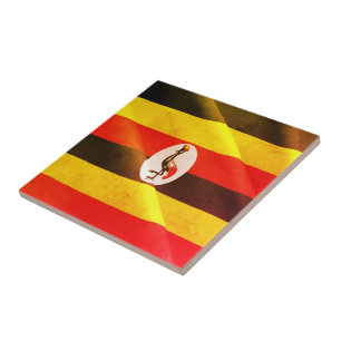 zUG002 UGANDA, Wehende Flagge. Afrika, Fliese