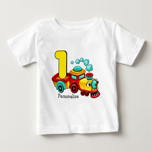 Zug 1. Geburtstag Baby T-shirt (Vorderseite)