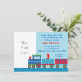 Zug 1. Geburtstag Einladung (Stehend Vorderseite)