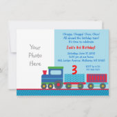 Zug 1. Geburtstag Einladung (Vorderseite)