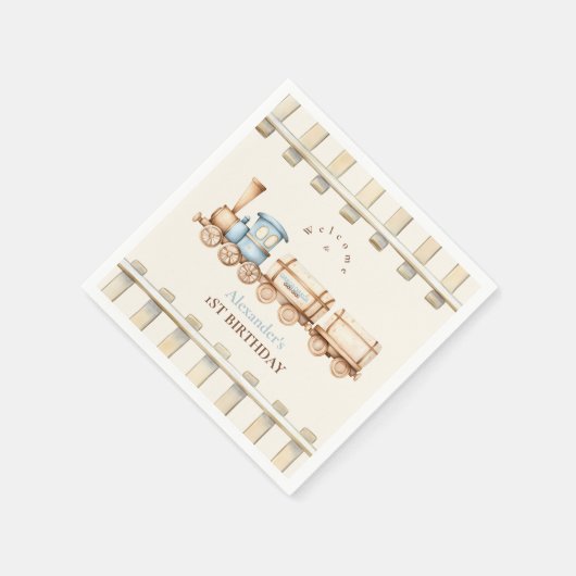 Zug 1. Geburtstag Serviette (Ecke)