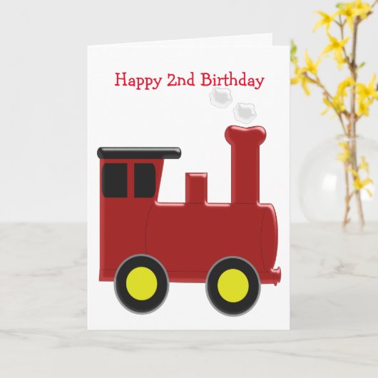 Zug 2. Geburtstag Karte (Gelbe Blume)