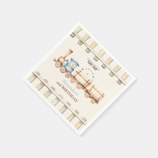 Zug 2. Geburtstag Serviette (Ecke)