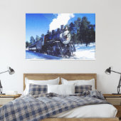 Zug 3 überzogene Canvas Leinwanddruck (Insitu (Schlafzimmer))