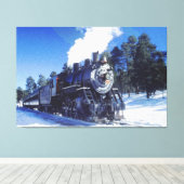 Zug 3 überzogene Canvas Leinwanddruck (Insitu (Holzboden))