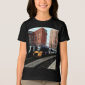 Zug am Bahnhof Tri-Blend Shirt (Vorderseite)