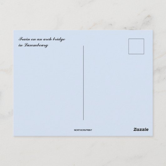 Zug an einer Arch Bridge in Luxemburg Postkarte (Rückseite)