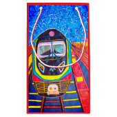 Zug auf den Gleisen Kleine Geschenktüte (Rückseite)