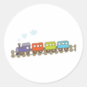 Zug auf Schiene Runder Aufkleber