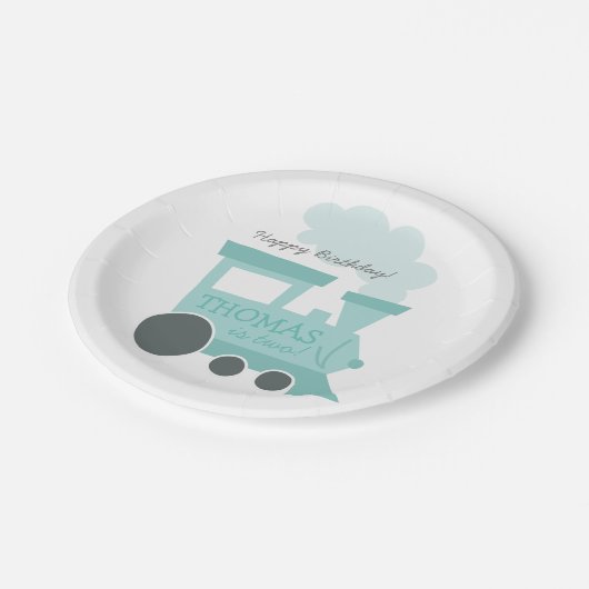 Zug-Auto-PapierTeller Pappteller (Schrägansicht)