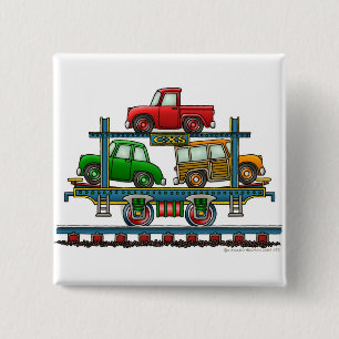 Zug Auto Transportwagen Eisenbahn Waggon Pins Button